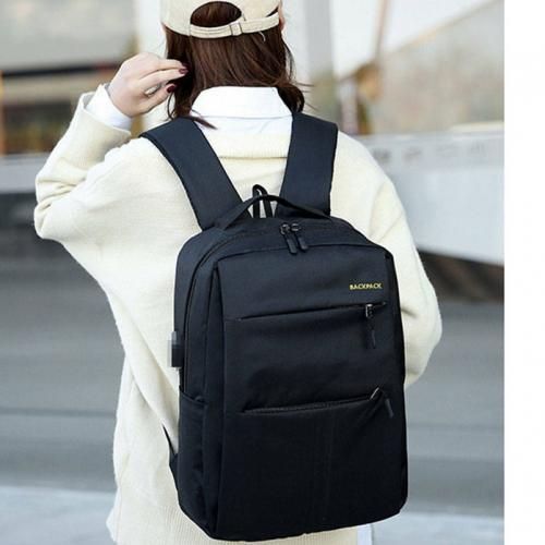 3 In1 Multi Functional School Backpack With USB Slot-Black