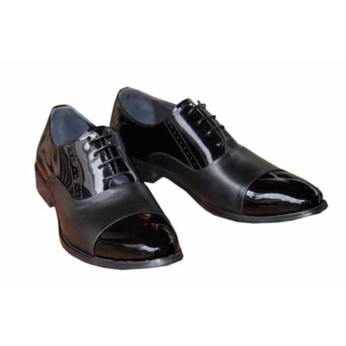 Men's Half Patent Shoe - Black
