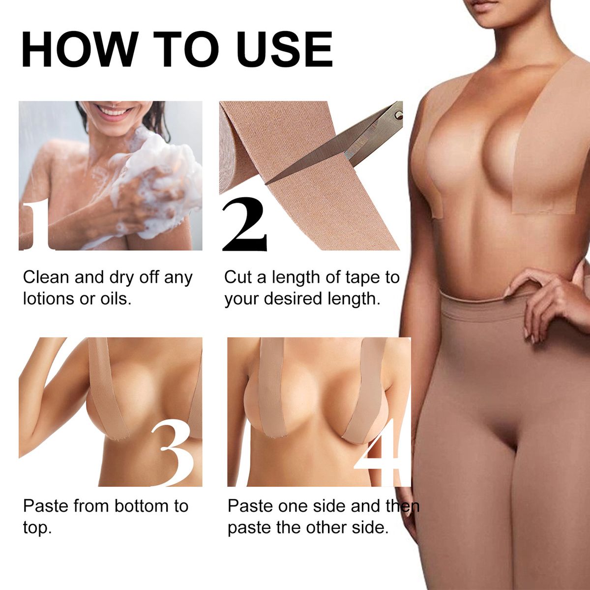Breast Breathable Push Up Tape Body Tape Invisible Chest Lift Tape