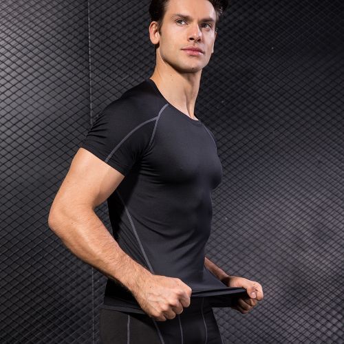 3*Men Compression Shirt Short Sleeve Quick Dry T-Shirt Baselayer Top