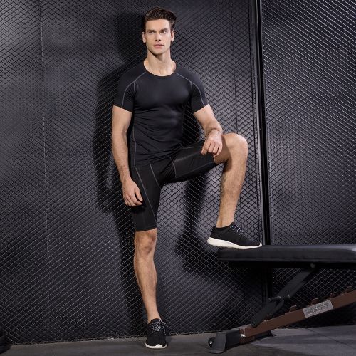 3*Men Compression Shirt Short Sleeve Quick Dry T-Shirt Baselayer Top