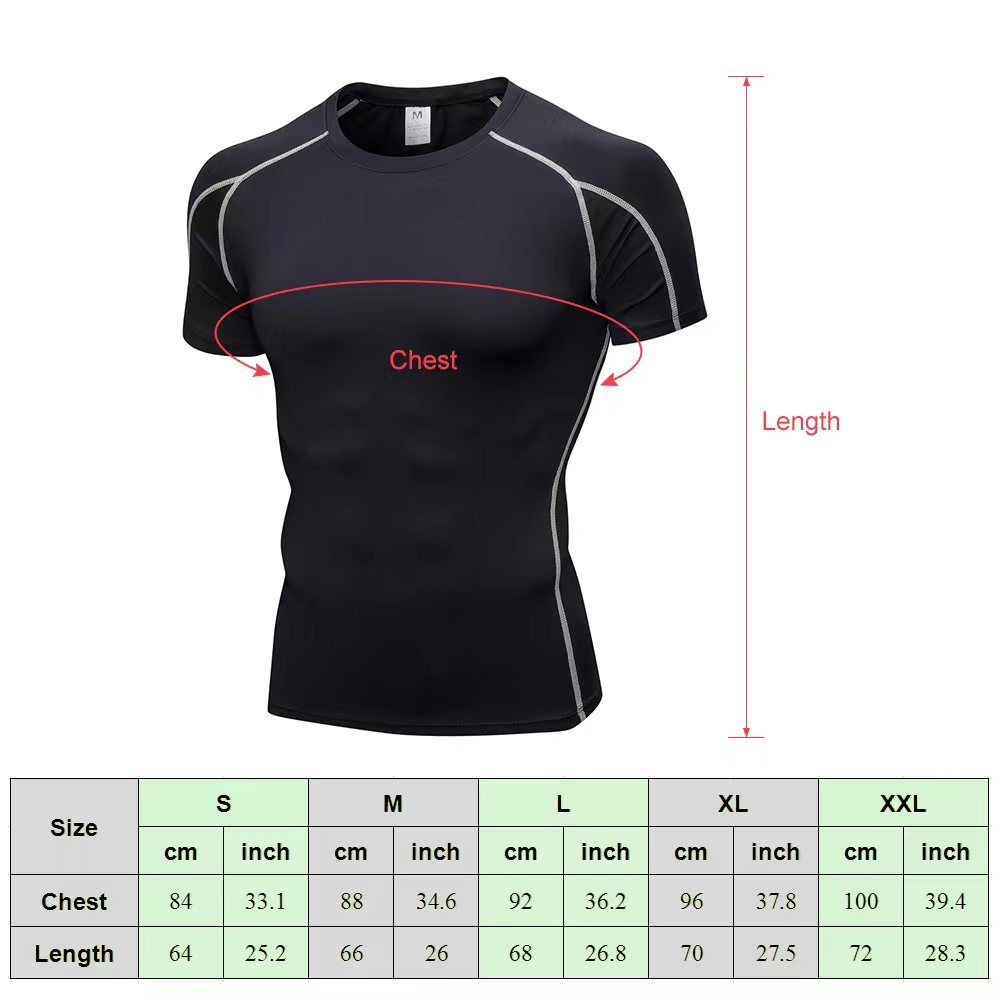 3*Men Compression Shirt Short Sleeve Quick Dry T-Shirt Baselayer Top