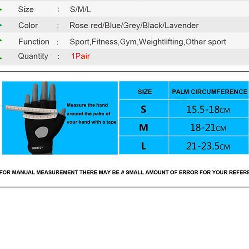 1 Pair Men Women Gym Half Finger Sports Fitness Wrist Glove