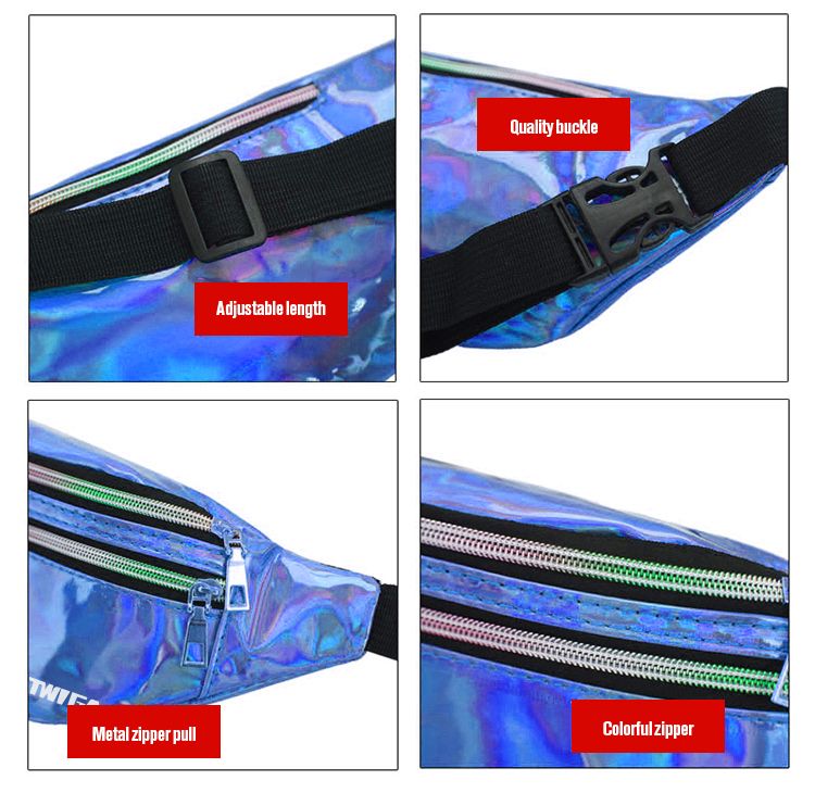 ,Varnish Leather/patent Leather Waist Packs Multifunctional Gadget Bag, Hiking, Cycling