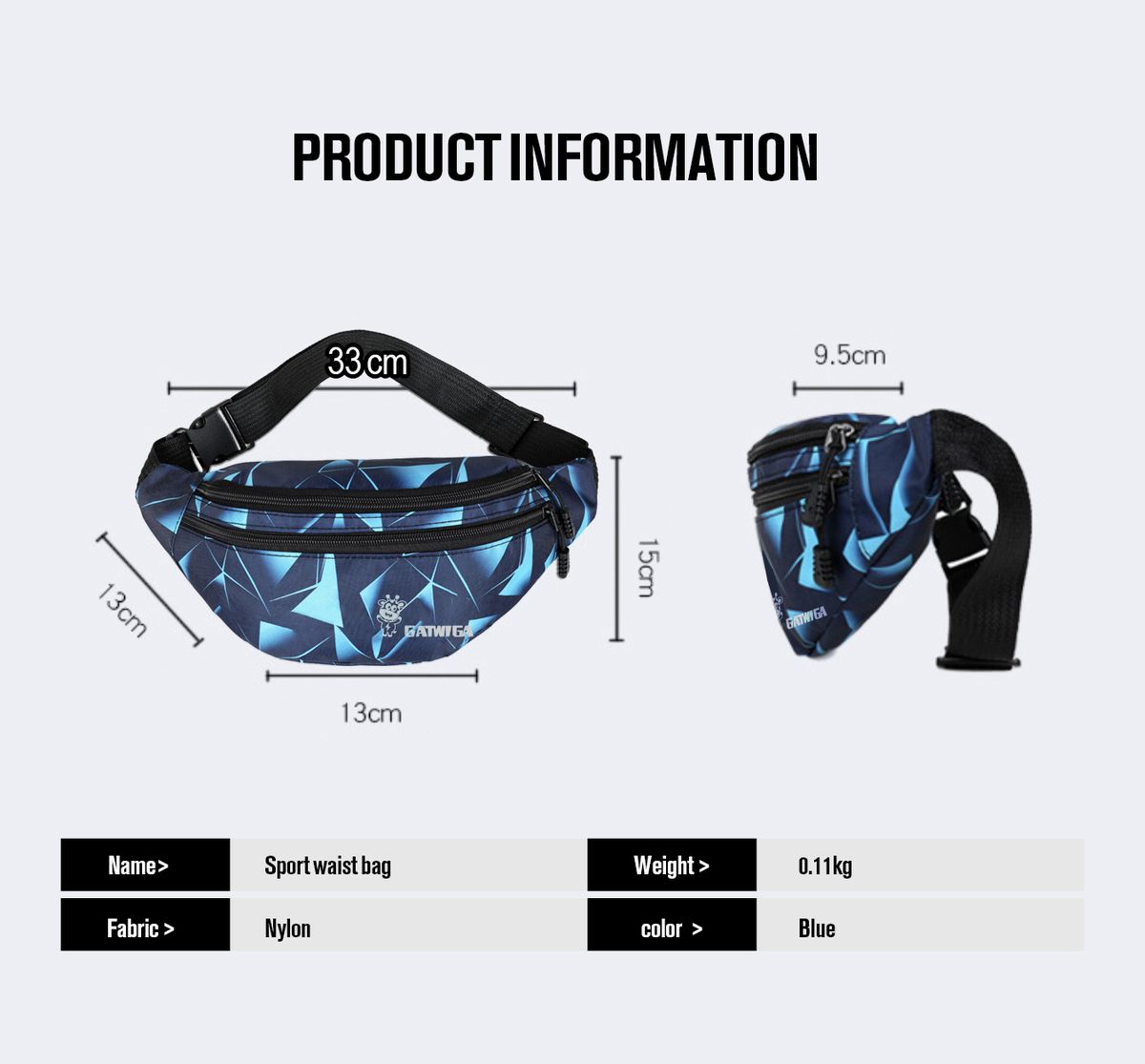 Sport Belt Pouch, Multifunctional Waist Bag, Outdoor, Hiking, Cycling