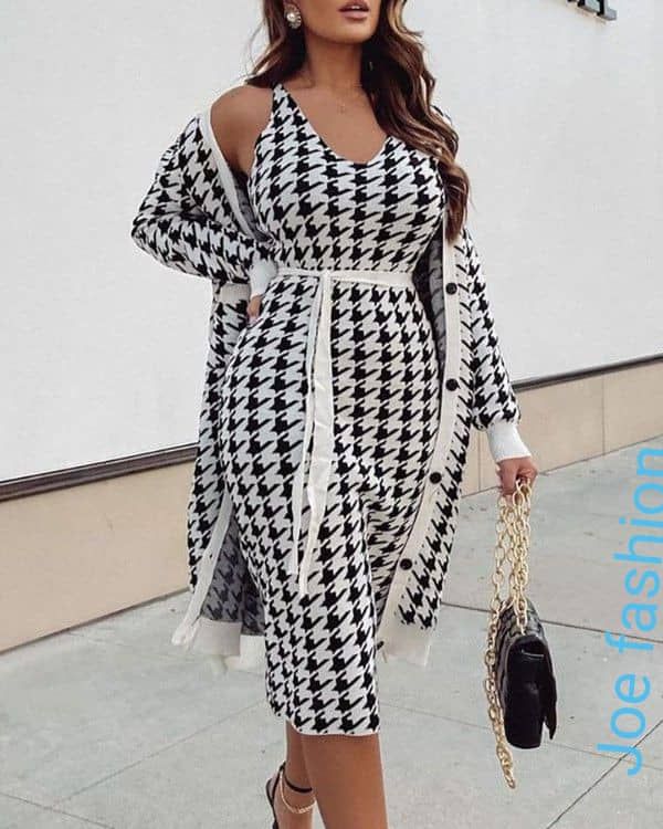 Classic Office Ladies 2piece Dress With Jacket