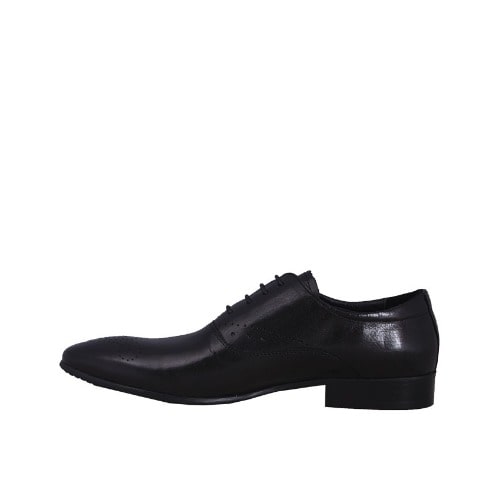 Posh Oxford Lace Up Leather Shoe MSH-3786-Black