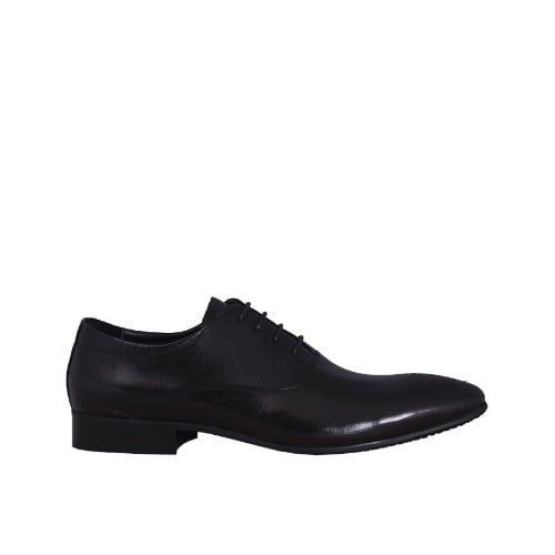 Posh Oxford Lace Up Leather Shoe MSH-3786-Black