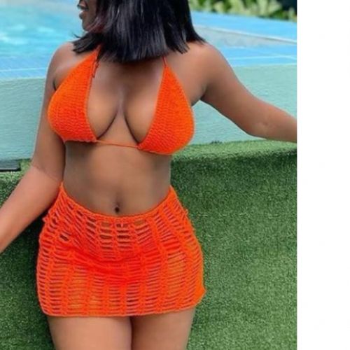 3 Pieces Handmade Crochet Bikini- Orange