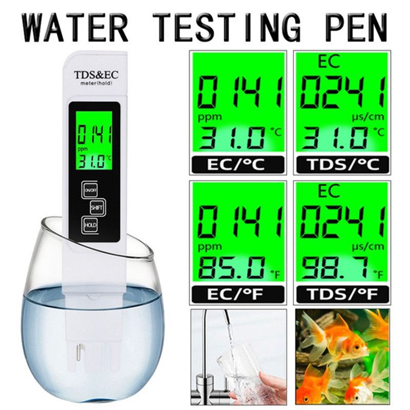 High Accuracy TDS Meter Digital Water Tester Digital 0-14 PH Meter Tester Purity Aquarium Filter
