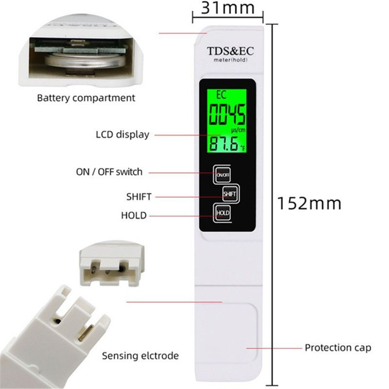 High Accuracy TDS Meter Digital Water Tester Digital 0-14 PH Meter Tester Purity Aquarium Filter