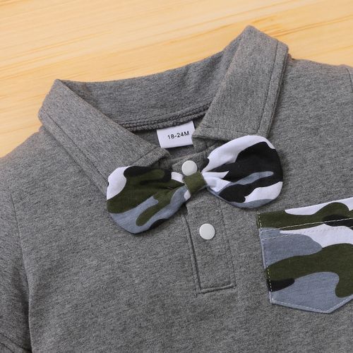 1-6Y Kid Boys Outfit Set Short Sleeves POLO Shirt With Bow + Shorts Pants