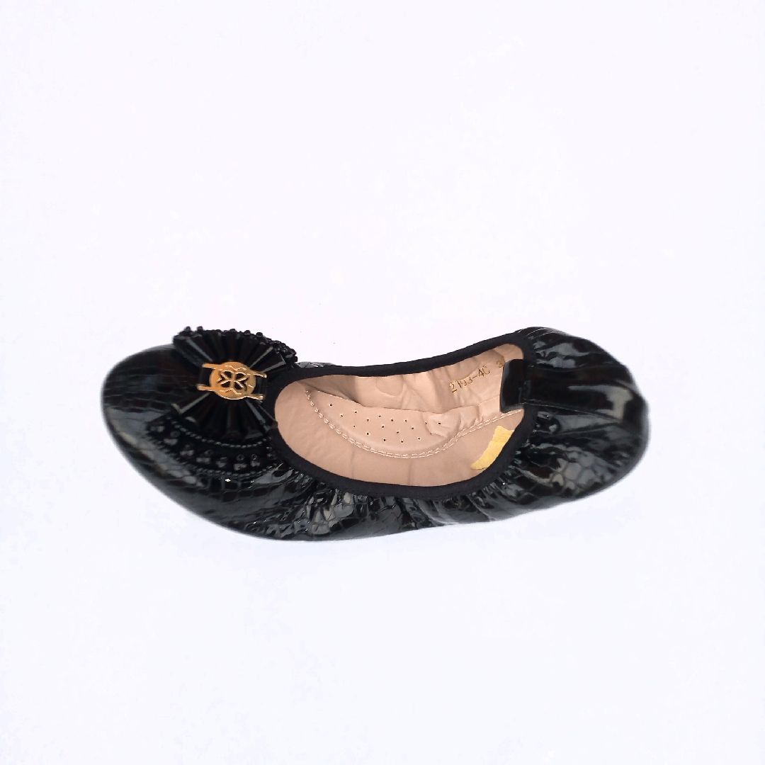 Quality Flat Banana Shoe For Ladies, Women Office Shoe-black