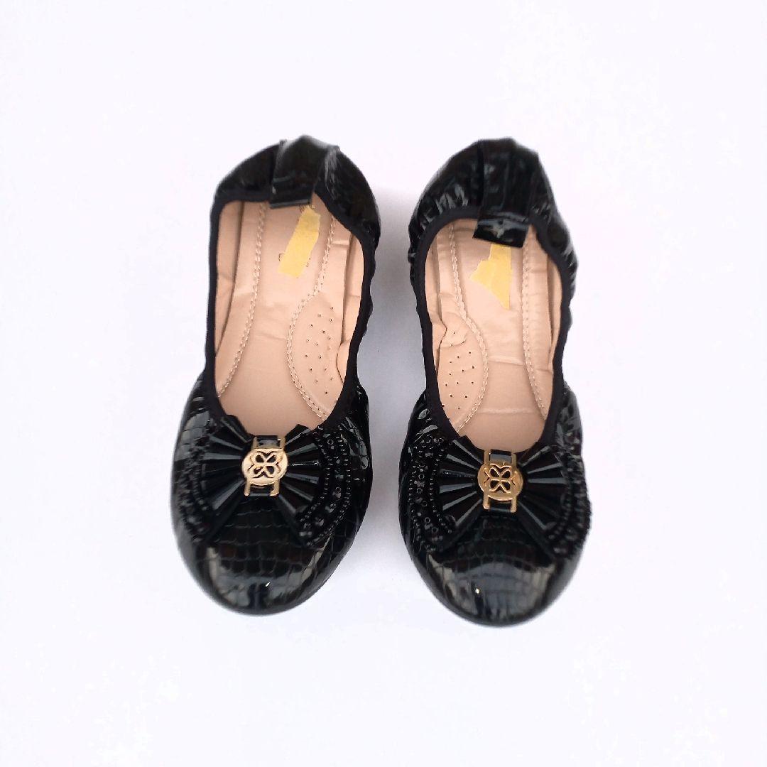 Quality Flat Banana Shoe For Ladies, Women Office Shoe-black