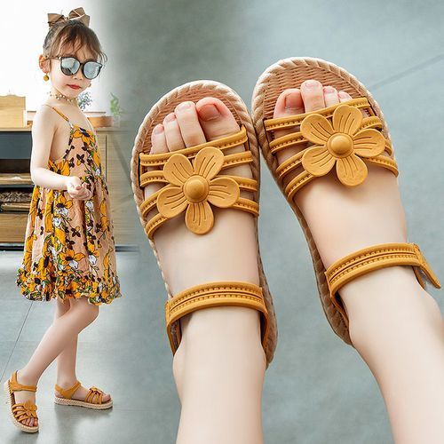 Cute Girls Summer Princess Sandals Toddler Kid Velcro Soft Bottom Shoes