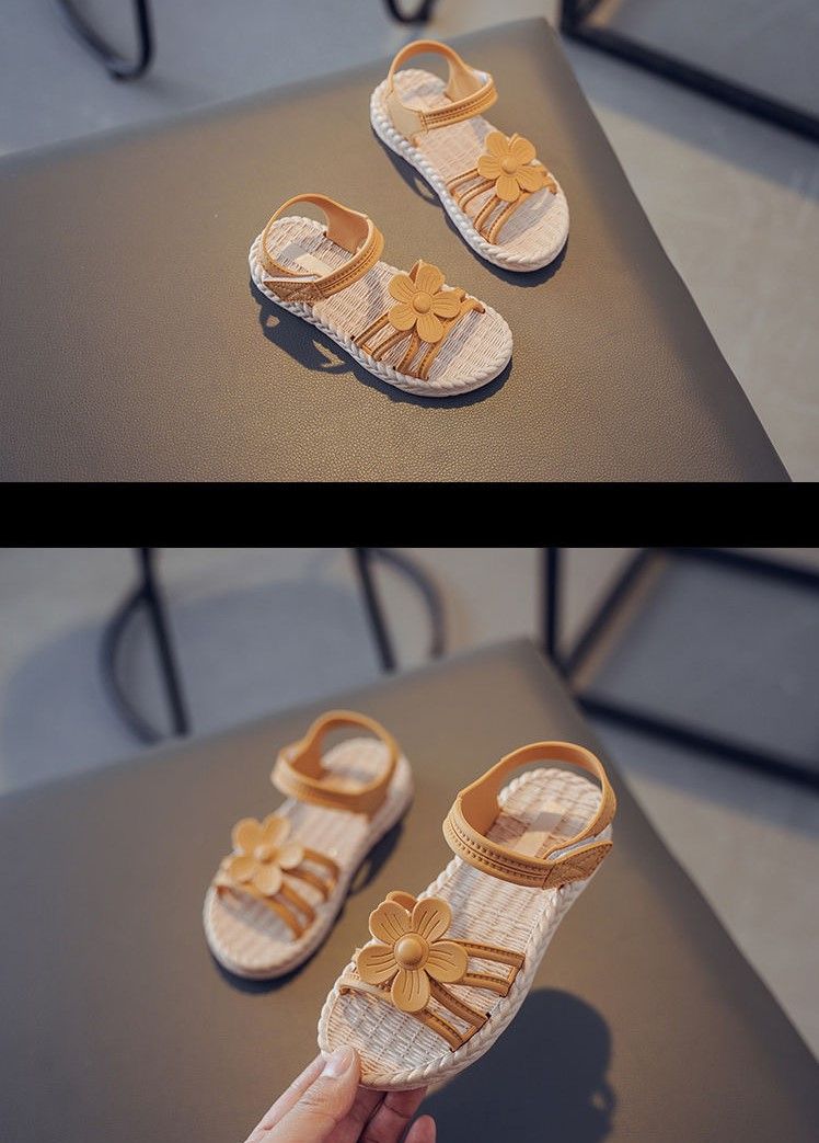 Cute Girls Summer Princess Sandals Toddler Kid Velcro Soft Bottom Shoes