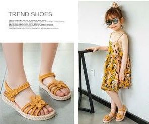 Cute Girls Summer Princess Sandals Toddler Kid Velcro Soft Bottom Shoes