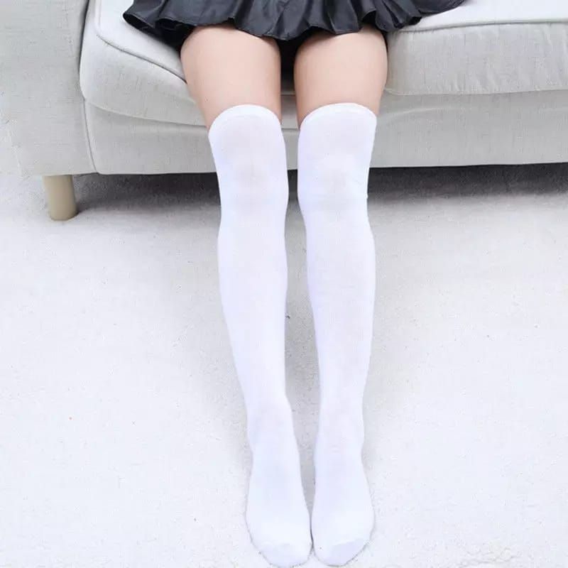 3 In 1 Over The Knee Socks - White