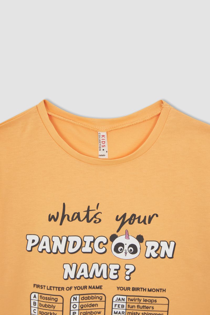 Girl - Regular Fit Knitted Short Sleeve Body - Orange