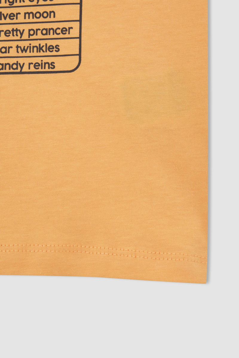 Girl - Regular Fit Knitted Short Sleeve Body - Orange