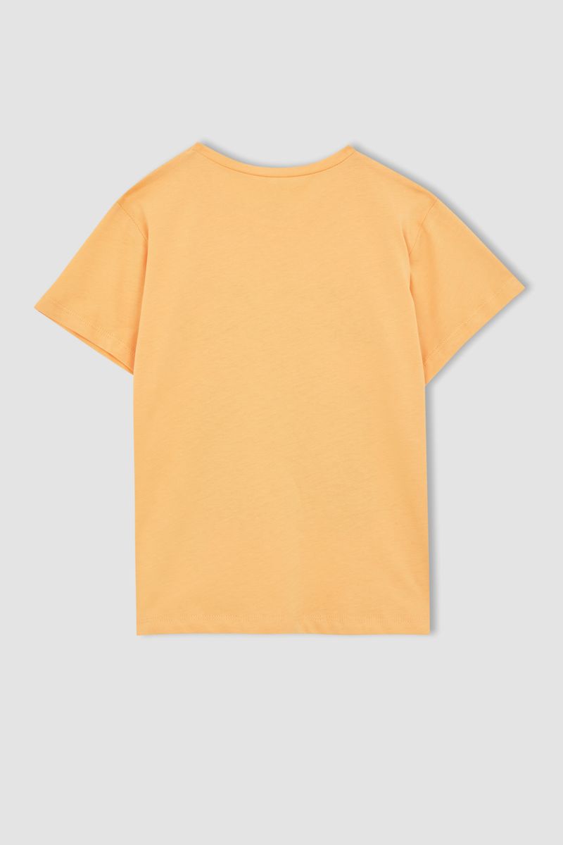 Girl - Regular Fit Knitted Short Sleeve Body - Orange