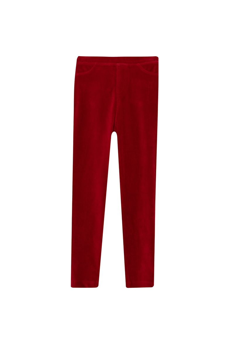 Girl Knitted Legging Fit Leggings -Red