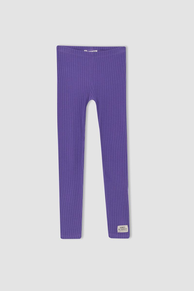 Girl Knitted Legging Fit Leggings -Purple