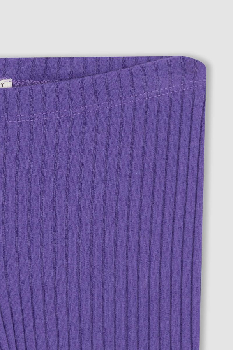 Girl Knitted Legging Fit Leggings -Purple