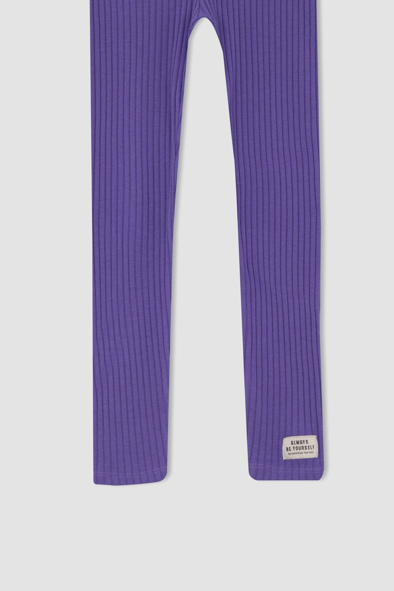 Girl Knitted Legging Fit Leggings -Purple