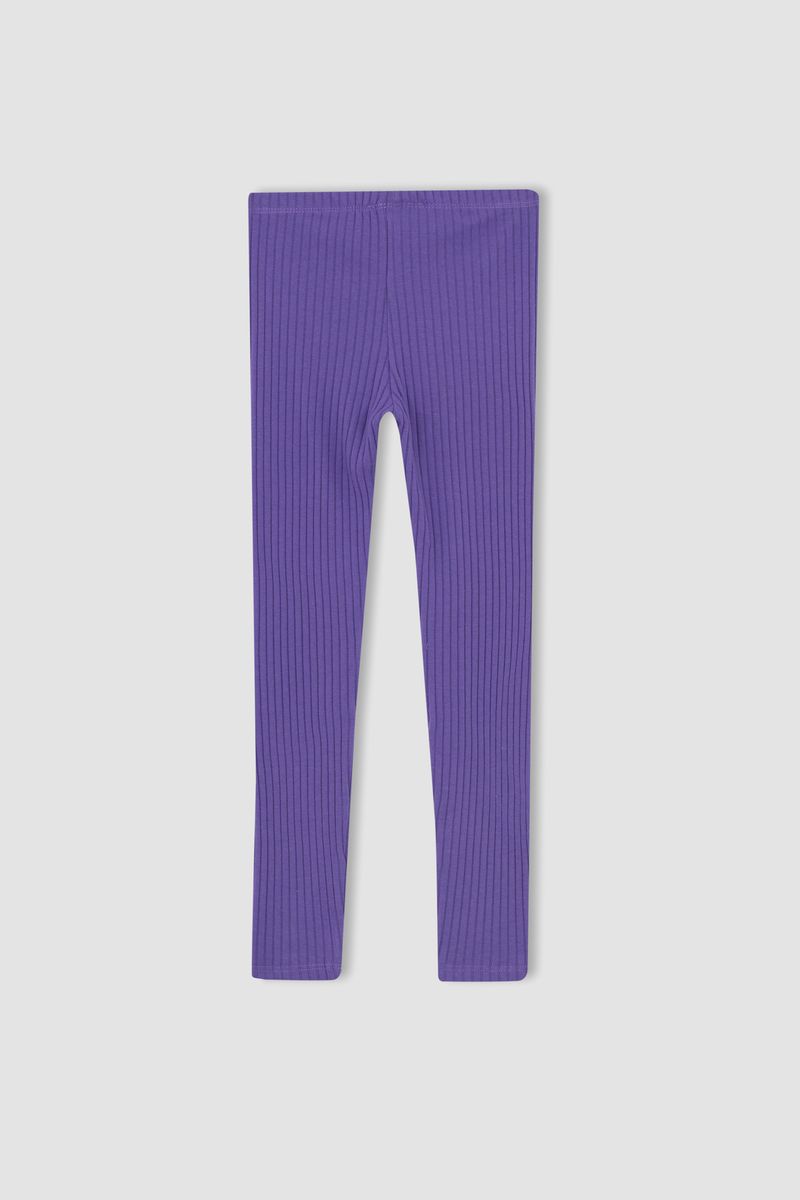 Girl Knitted Legging Fit Leggings -Purple