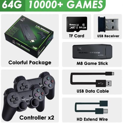 64G 10,000 TV Gamer Analogue Wireless Dual Controller