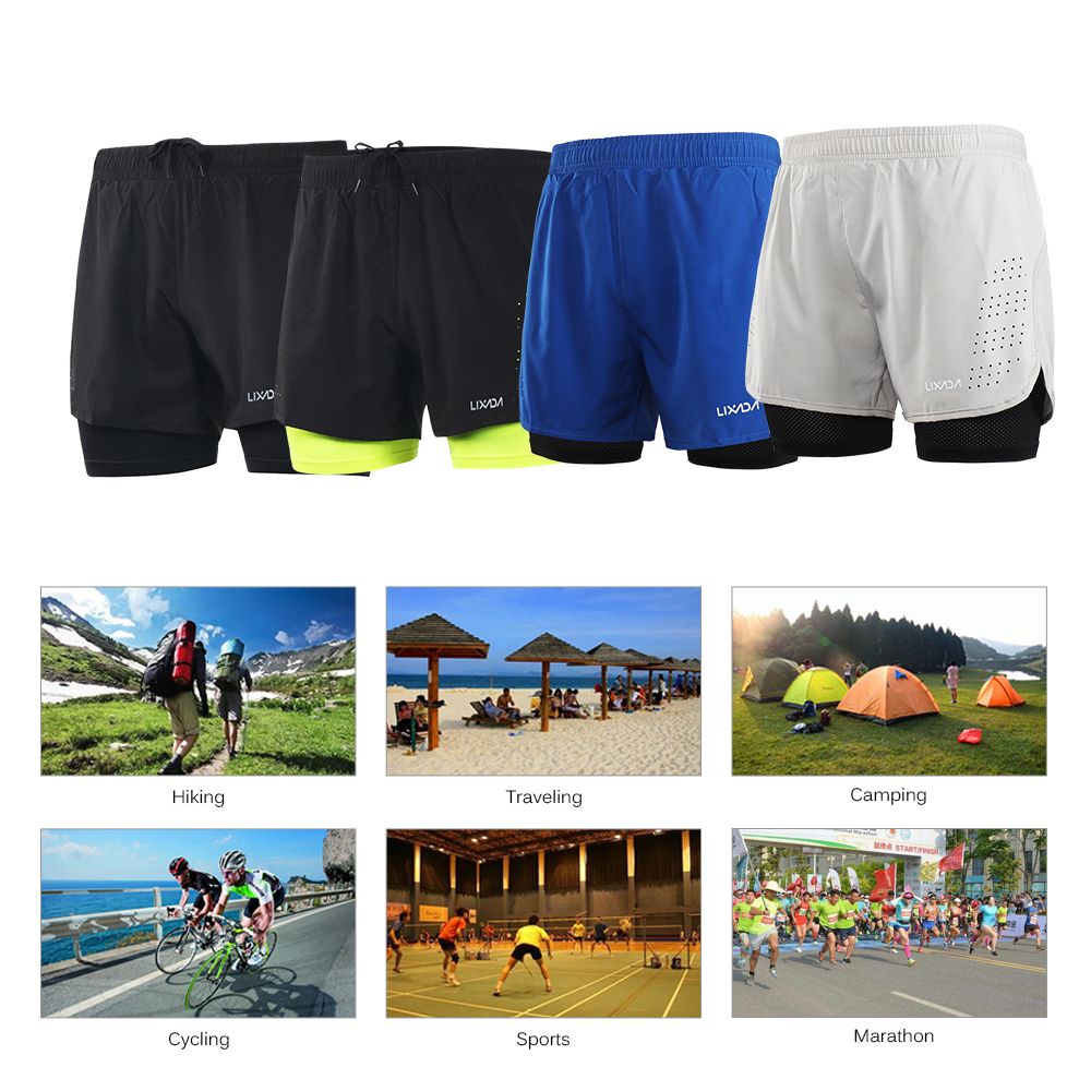 Men's Running Shorts Quick Dry Breathable With Liner - Dark Gray