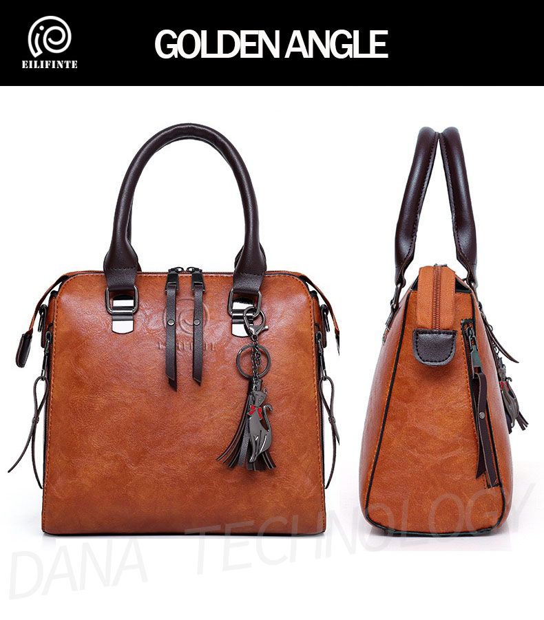 B11  4 In 1 Quality Stylish PU Handbag - Brown