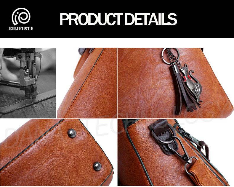 B11  4 In 1 Quality Stylish PU Handbag - Brown