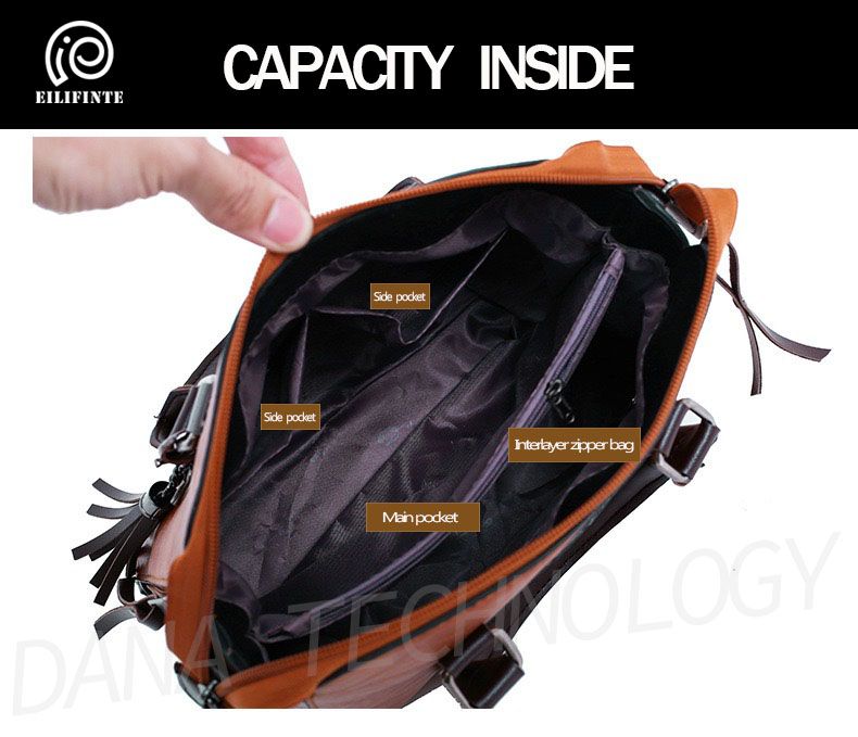 B11  4 In 1 Quality Stylish PU Handbag - Brown