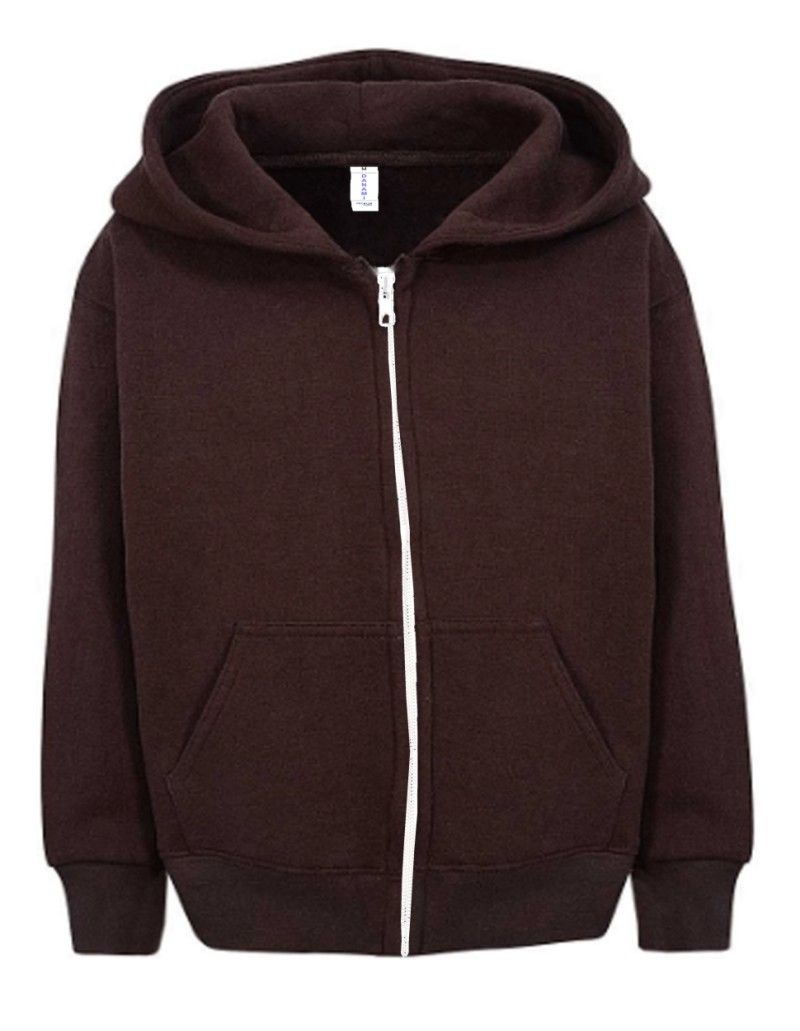 Children's Zip Up Hoodie- Chocolate Brown