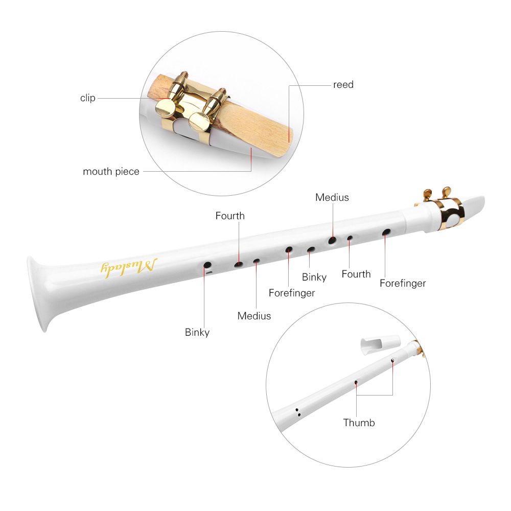 White Pocket Sax Portable Mini Saxophone Little