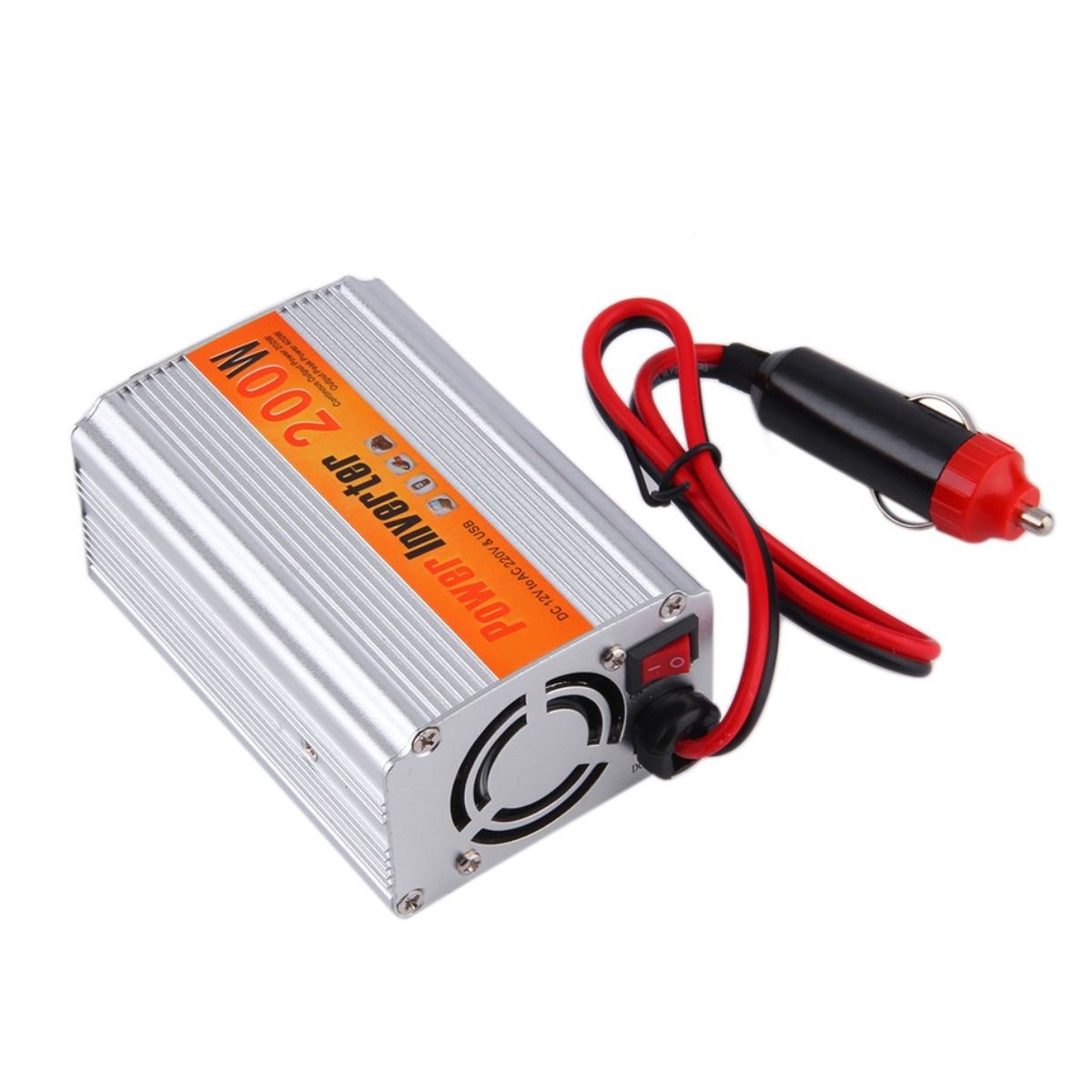 UJ 200W Car Auto Inverter Power Supply Adapter 12V DC To 220V AC Laptop Computer Silver