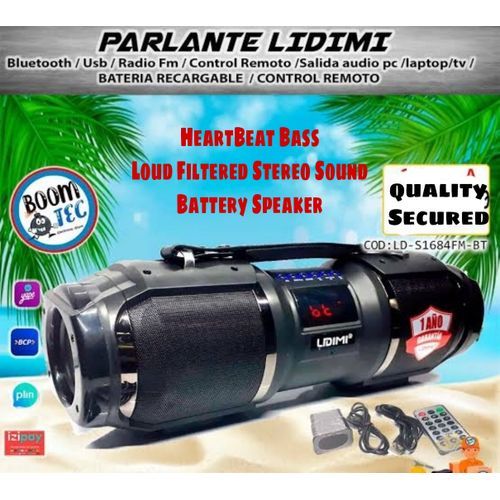 SOLID Super Bass Wireless Speaker, RADIO, MEMORY CARD,USB, BLUETOOTH, AUX, LUX DISPLAY, REMOTE, MICROPHONE AND LOTS MORE