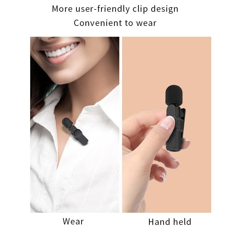 Dual Wireless Lapel Microphone Lavalier TYPE-C Android Phones IPhone + IOS Adapter