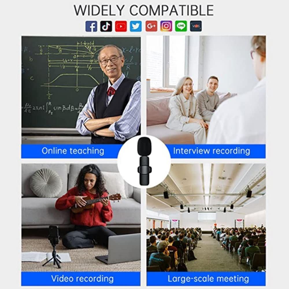 For IPhone & Android + IOS Adapter Single Type-c Wireless Lapel Microphone