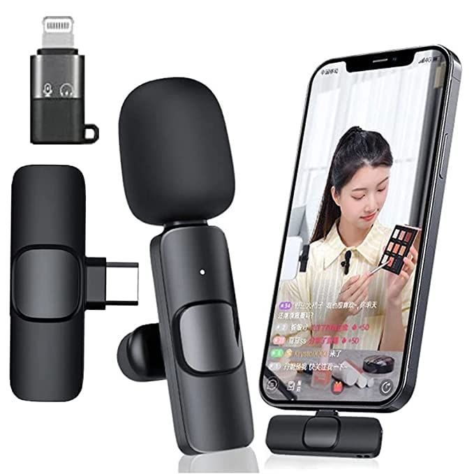 For IPhone & Android + IOS Adapter Single Type-c Wireless Lapel Microphone