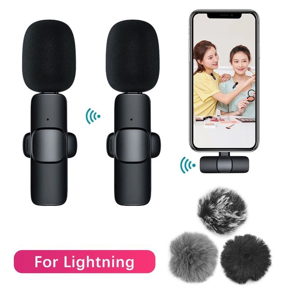 K9 Dual Wireless Microphone For IPhone & Android + IOS Adapter(Double Mic)