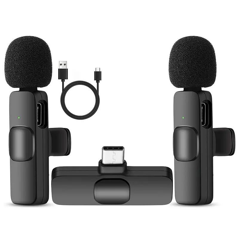 K9 Dual Wireless Microphone For IPhone & Android + IOS Adapter(Double Mic)