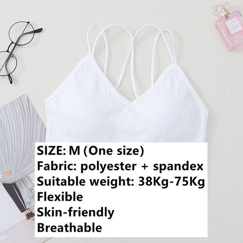 Tank Tops Thin Arm Vest Underwear Bra Ladies Clothing- White