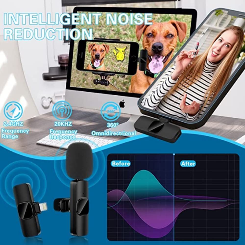Single Type-c Wireless Lapel Microphone For IPhone & Android + IOS Adapter