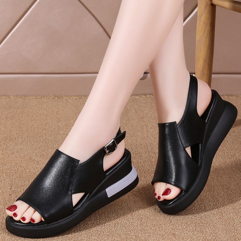 2022 Women's Fashion Wedge Sandals - Black