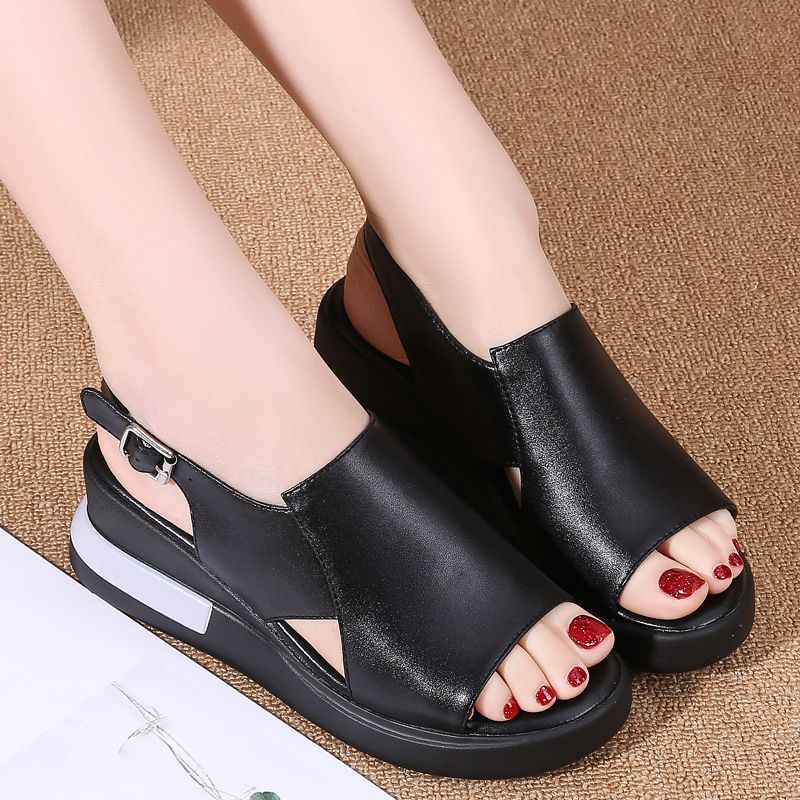 2022 Women's Fashion Wedge Sandals - Black