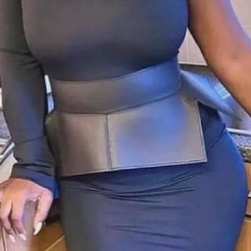 Lydiaz Classy Fashion Waist And Tummy Leather Peplum Belt - Black