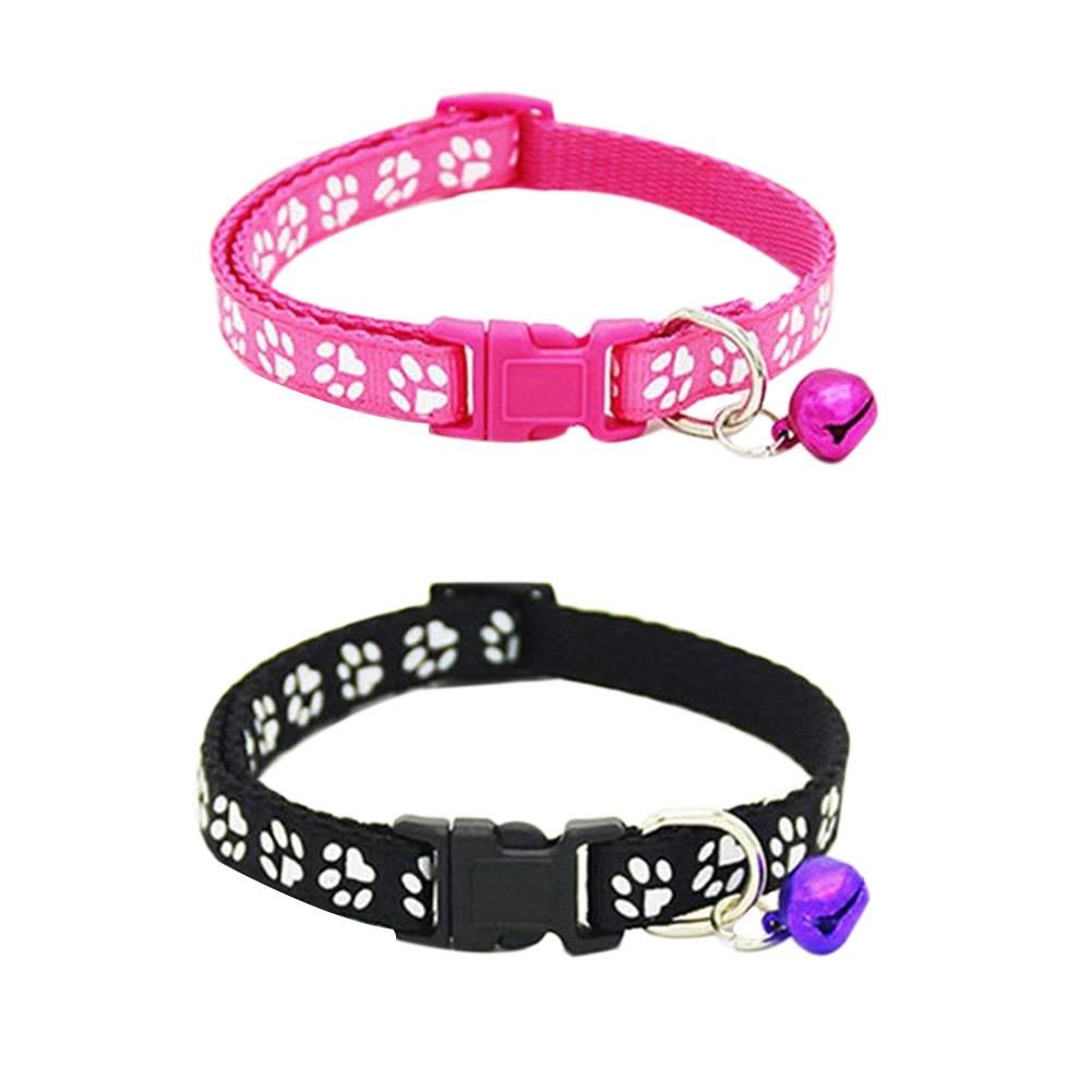 2 Pack Adjustable Cat Collar with Bell, for Cats (Rose and